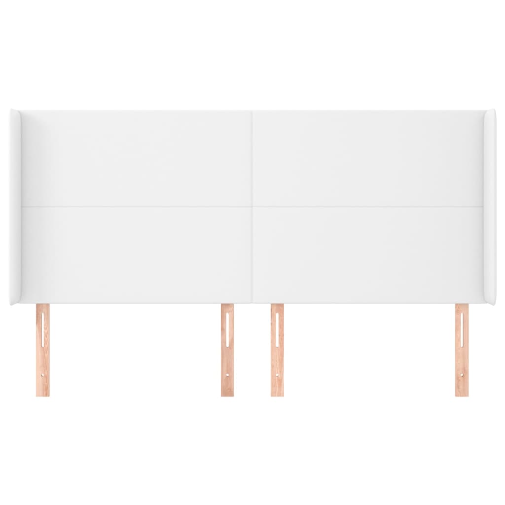 vidaXL Κεφαλάρι με Πτερύγια Λευκό 203x23x118/128 εκ. Συνθ. Δέρμα