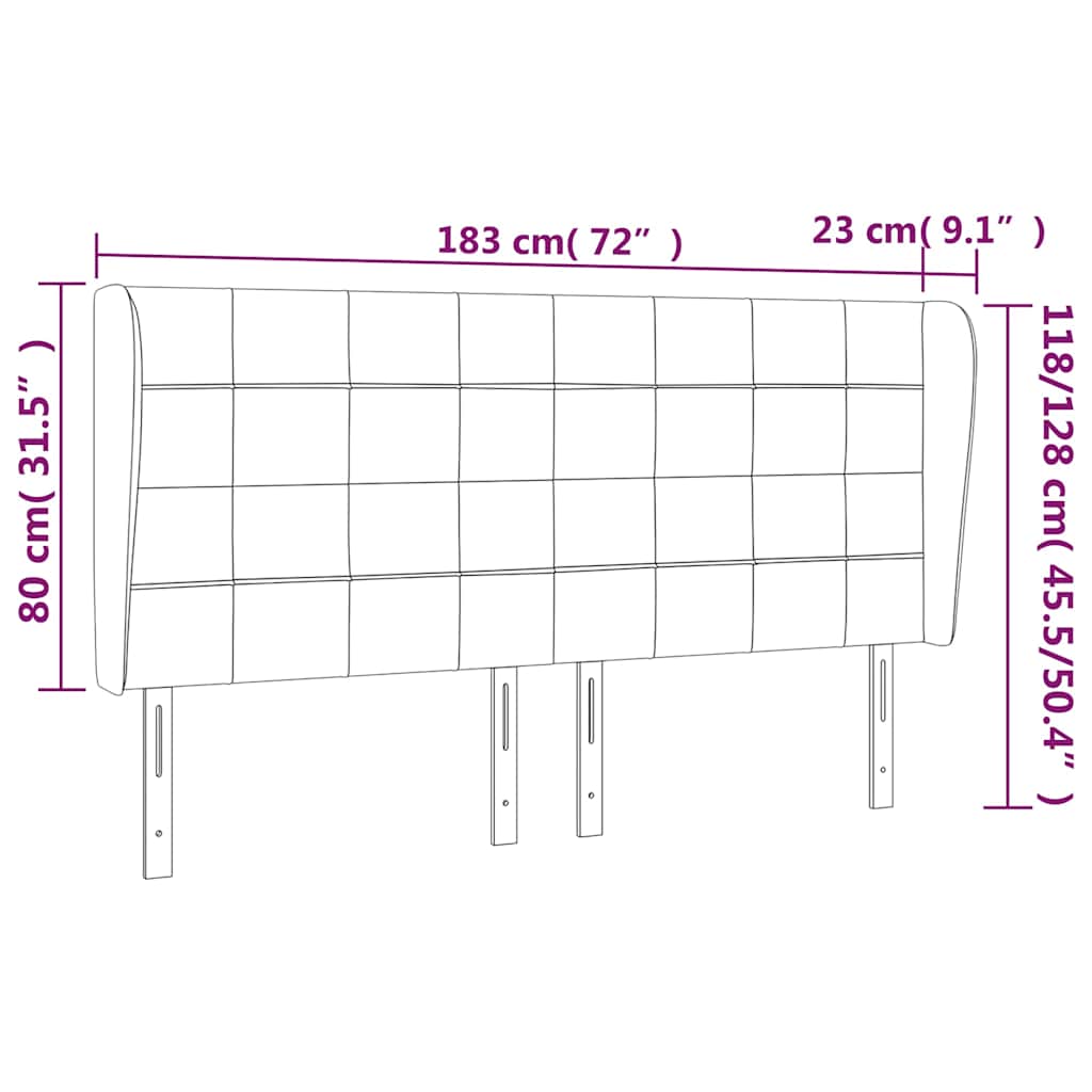 vidaXL Κεφαλάρι με Πτερύγια Taupe 183x23x118/128 εκ. Υφασμάτινο