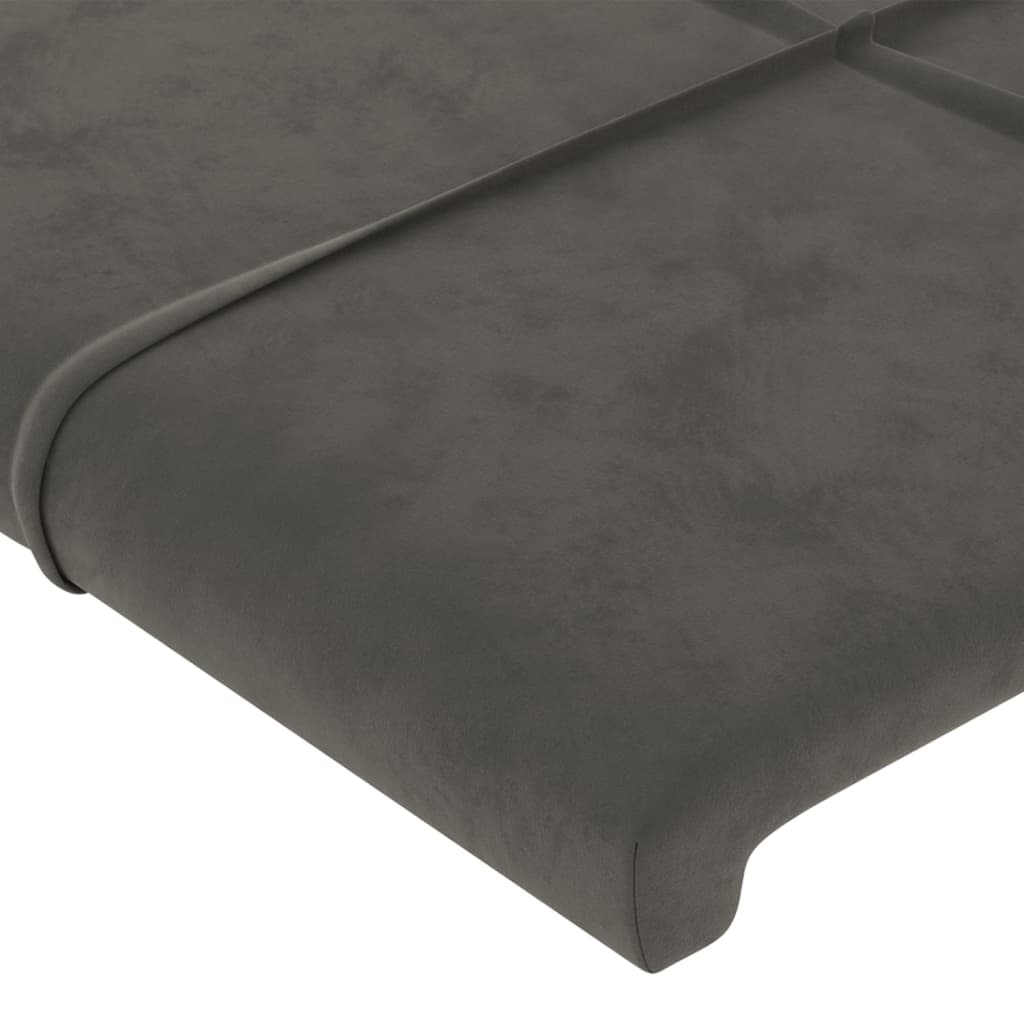 vidaXL Κεφαλάρι με Πτερύγια Σκούρο Γκρι 103x23x118/128 εκ. Βελούδινο