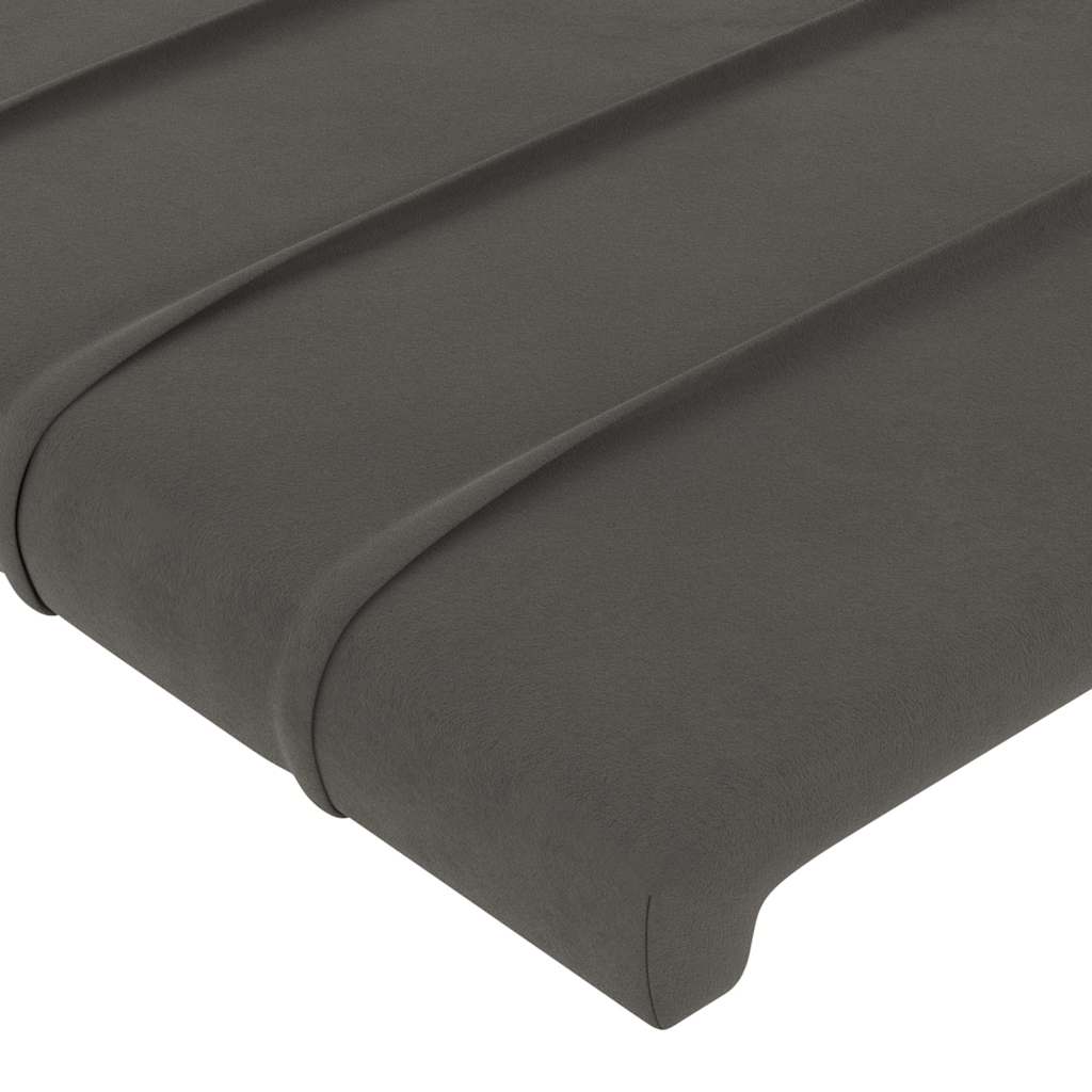 vidaXL Κεφαλάρι με Πτερύγια Σκούρο Γκρι 83x23x118/128 εκ. Βελούδινο