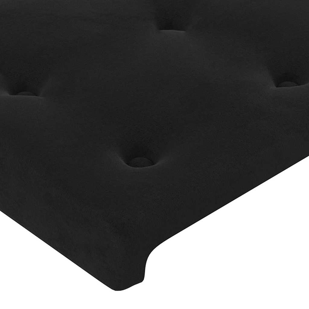 vidaXL Κεφαλάρι με Πτερύγια Μαύρο 203x23x118/128 εκ. Βελούδινο