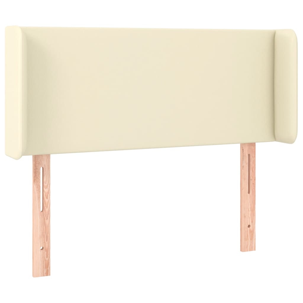 vidaXL Κεφαλάρι με Πτερύγια Κρεμ 83x16x78/88 εκ. Συνθετικό Δέρμα