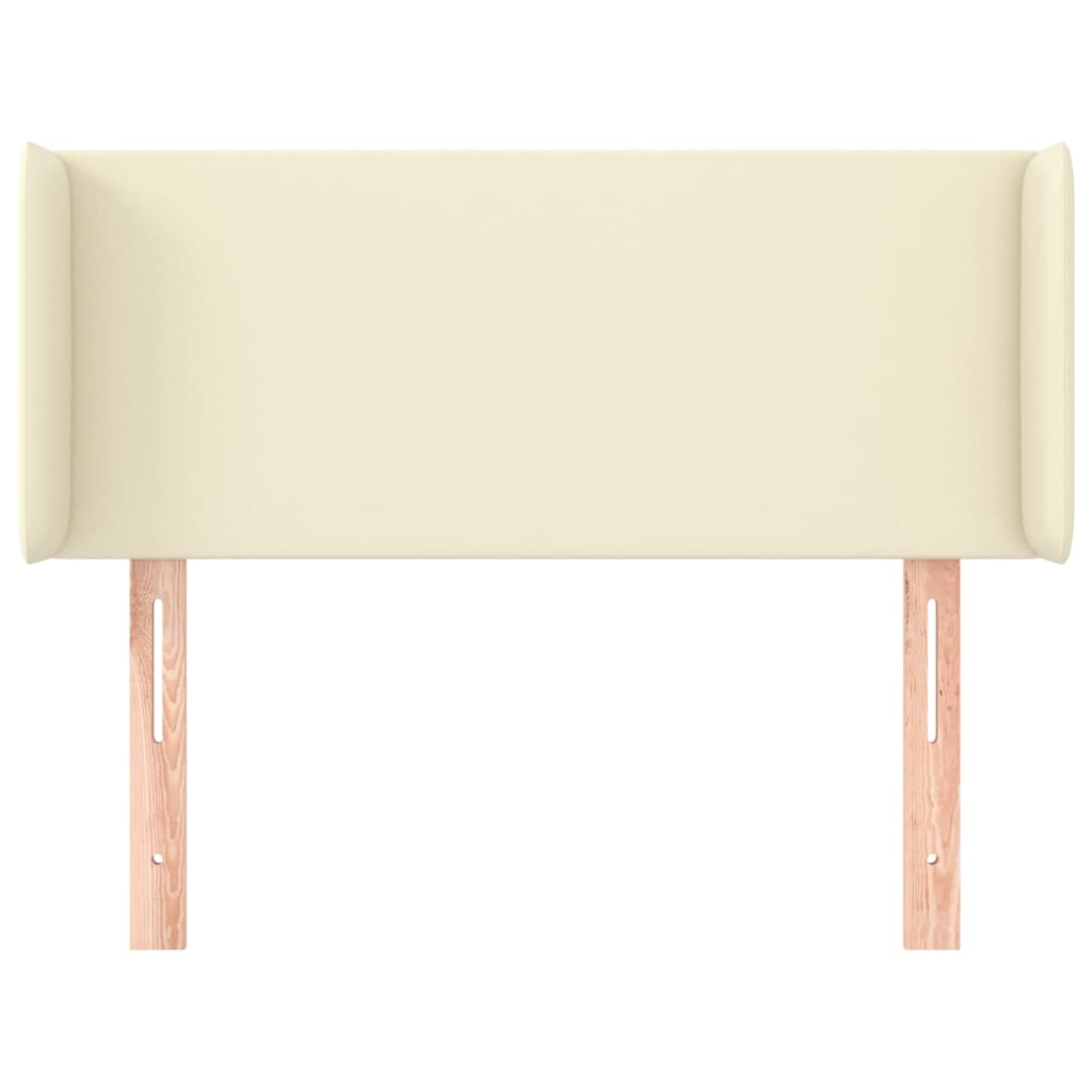 vidaXL Κεφαλάρι με Πτερύγια Κρεμ 93x16x78/88 εκ. Συνθετικό Δέρμα