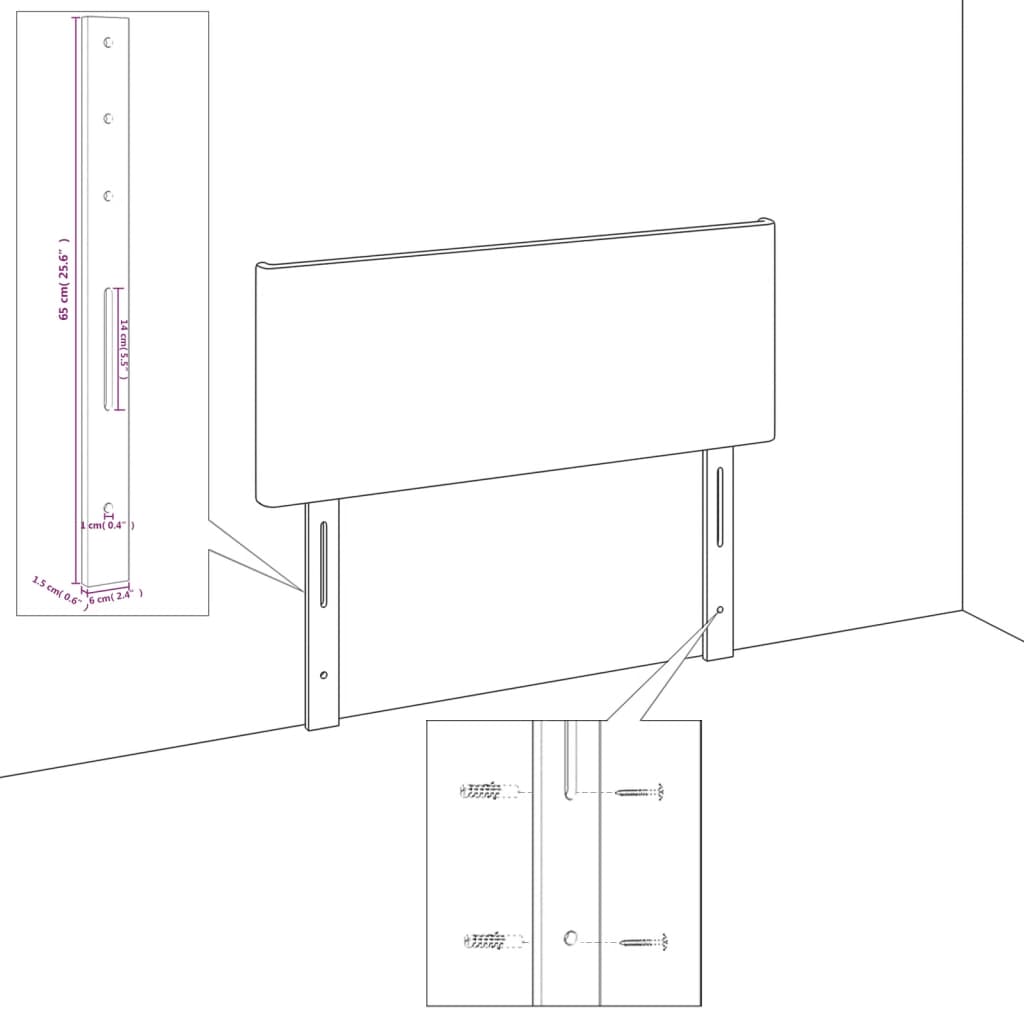 vidaXL Κεφαλάρι με Πτερύγια Κρεμ 93x16x78/88 εκ. Συνθετικό Δέρμα