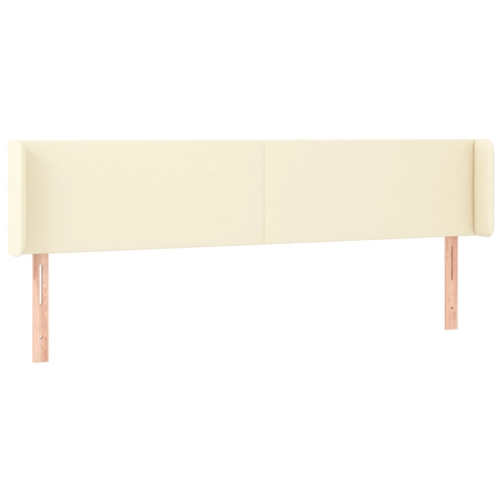 vidaXL Κεφαλάρι με Πτερύγια Κρεμ 203x16x78/88 εκ. Συνθετικό Δέρμα