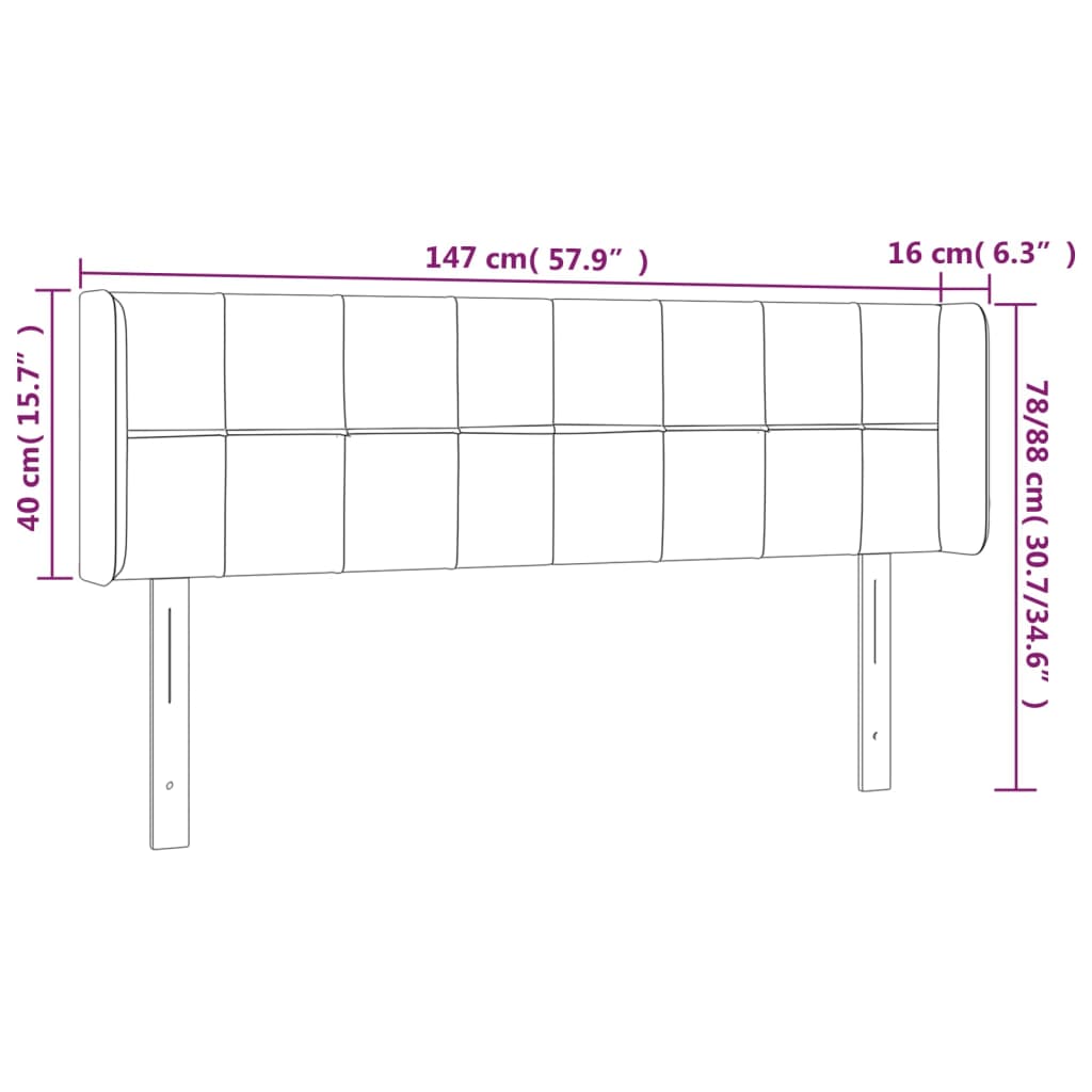 vidaXL Κεφαλάρι με Πτερύγια Κρεμ 147x16x78/88 εκ. Υφασμάτινο