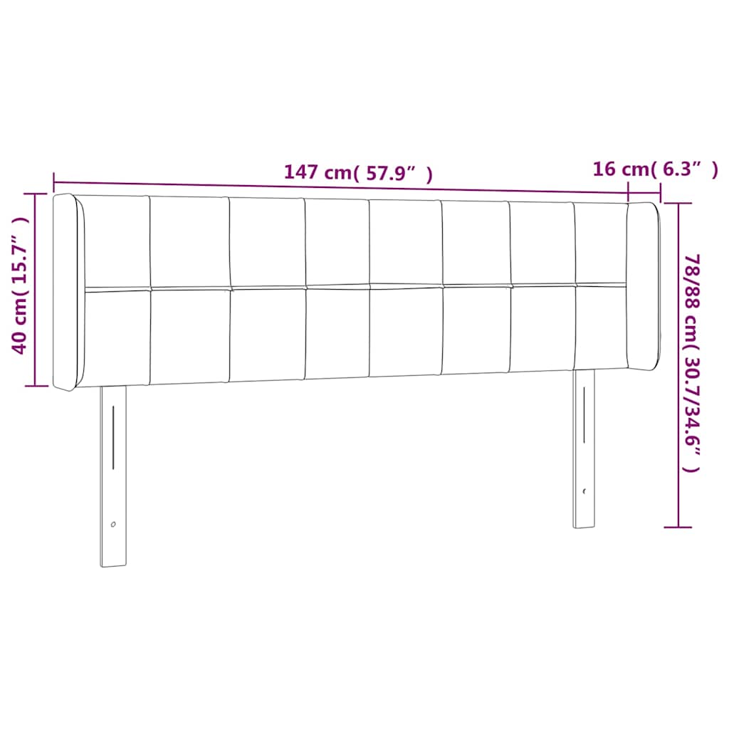 vidaXL Κεφαλάρι με Πτερύγια Σκούρο Μπλε 147x16x78/88 εκ. Βελούδινο