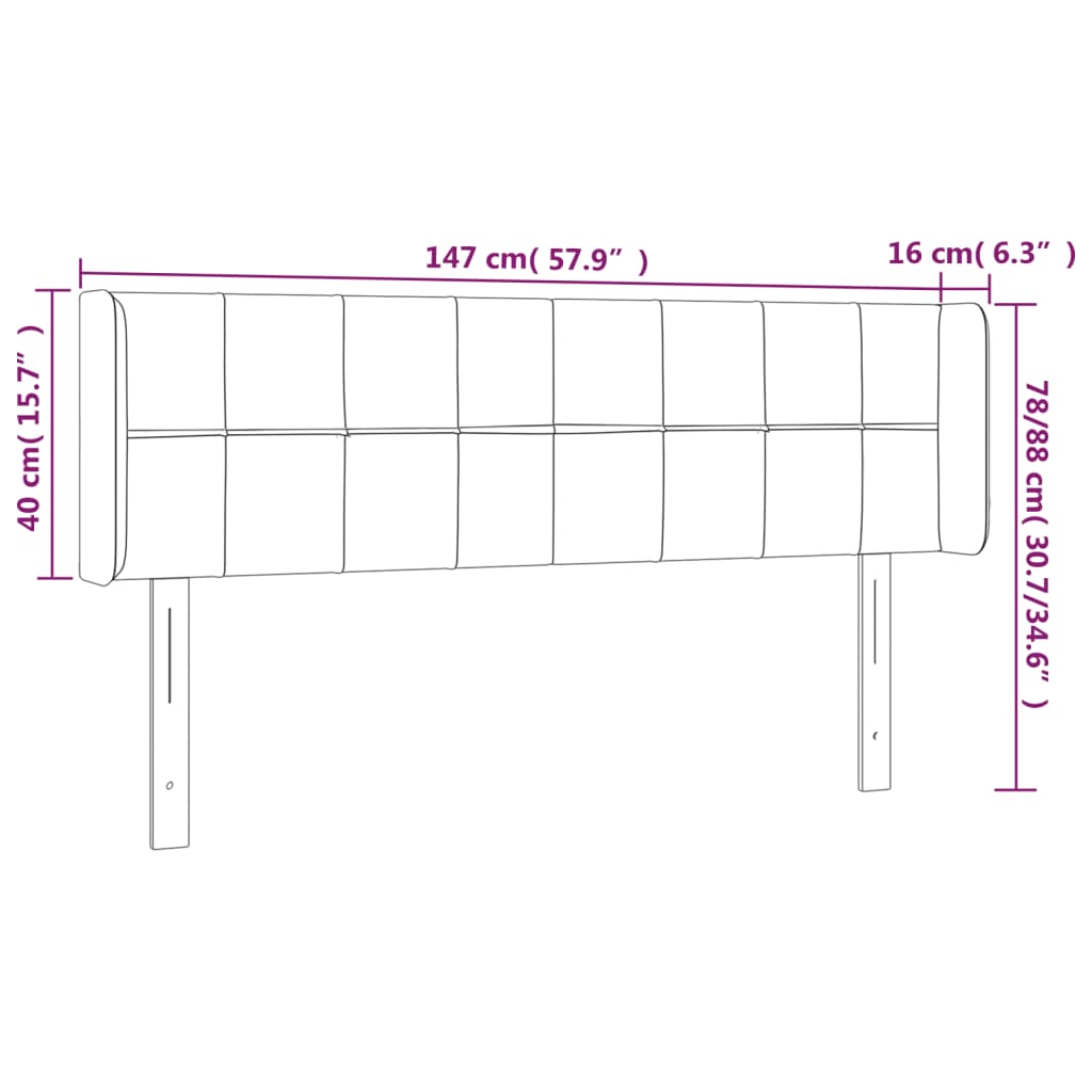 vidaXL Κεφαλάρι με Πτερύγια Ροζ 147x16x78/88 εκ. Βελούδινο