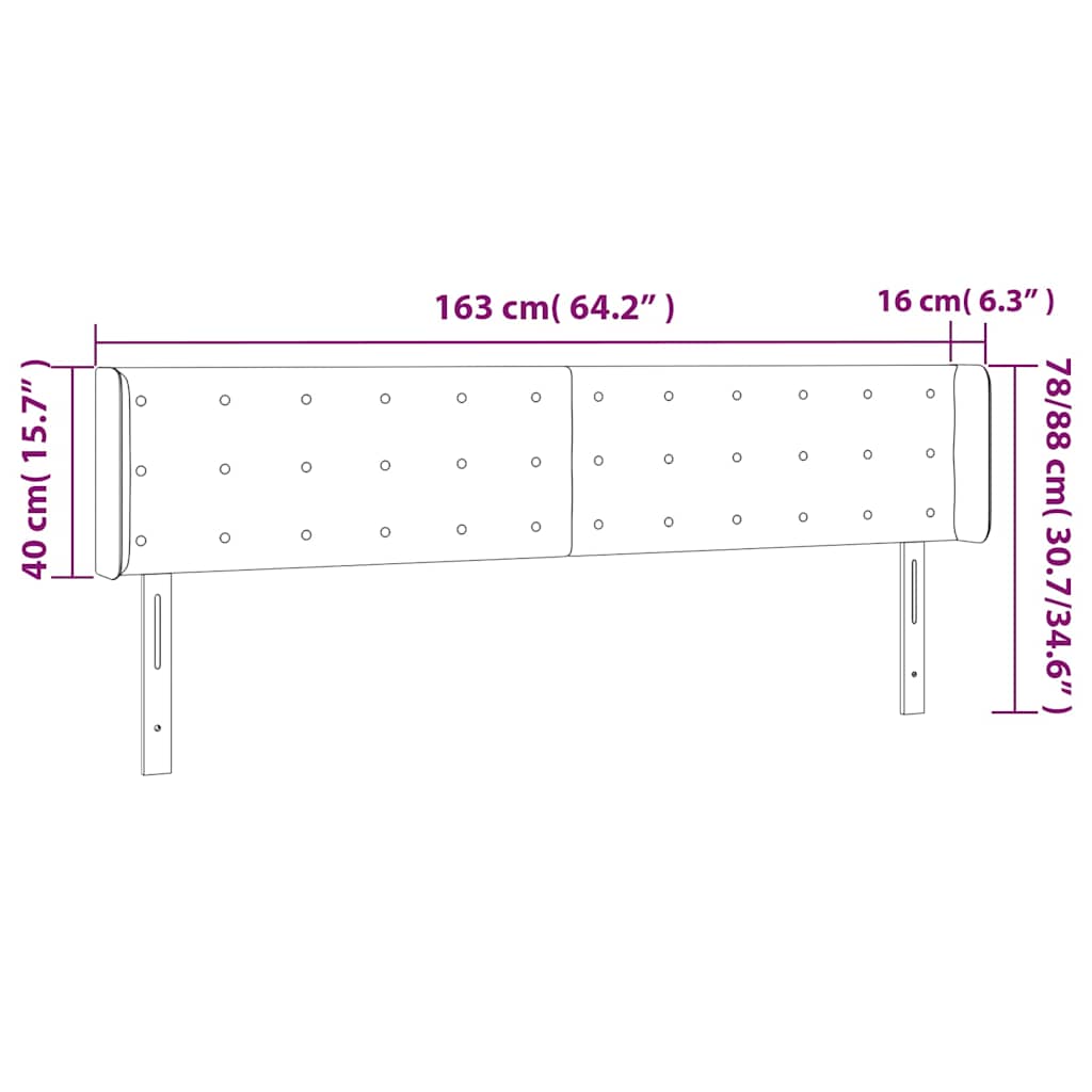 vidaXL Κεφαλάρι με Πτερύγια Καπουτσίνο 163x16x78/88εκ. Συνθετικό Δέρμα