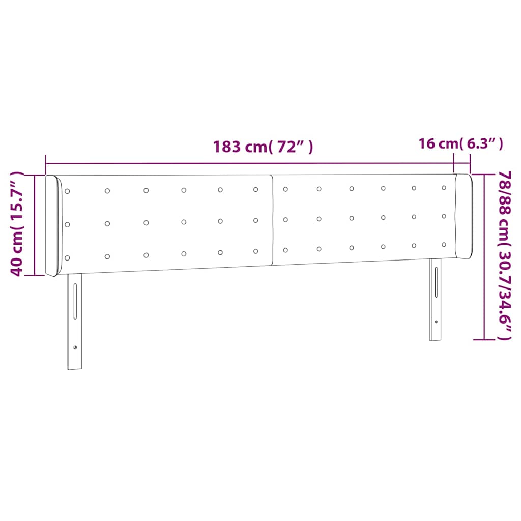 vidaXL Κεφαλάρι με Πτερύγια Καπουτσίνο 183x16x78/88εκ. Συνθετικό Δέρμα