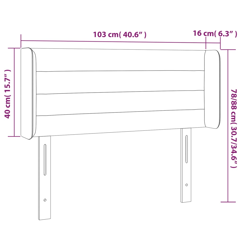 vidaXL Κεφαλάρι με Πτερύγια Κρεμ 103x16x78/88 εκ. Υφασμάτινο