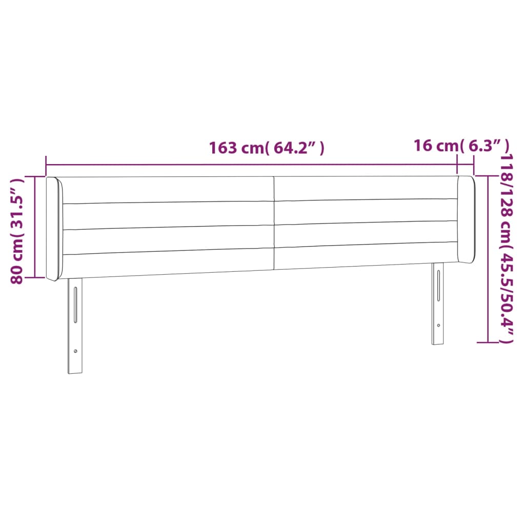 vidaXL Κεφαλάρι με Πτερύγια Μπλε 163x16x78/88 εκ. Υφασμάτινο