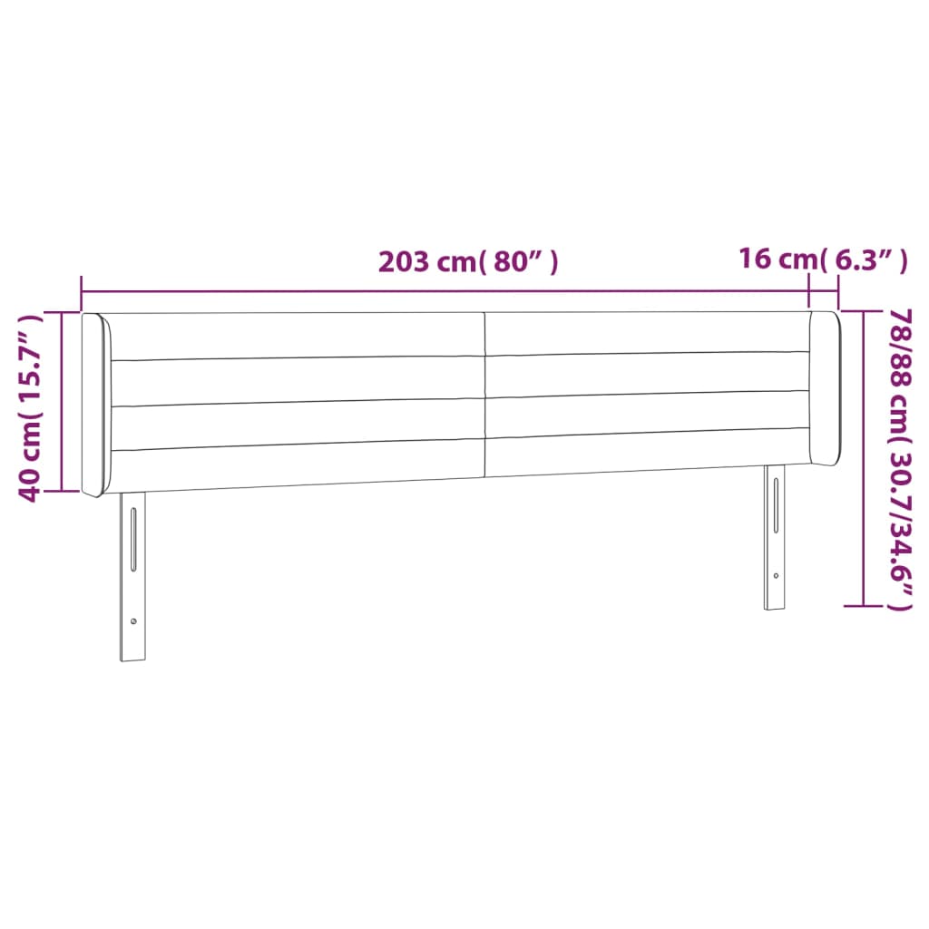 vidaXL Κεφαλάρι με Πτερύγια Taupe 203x16x78/88 εκ. Υφασμάτινο