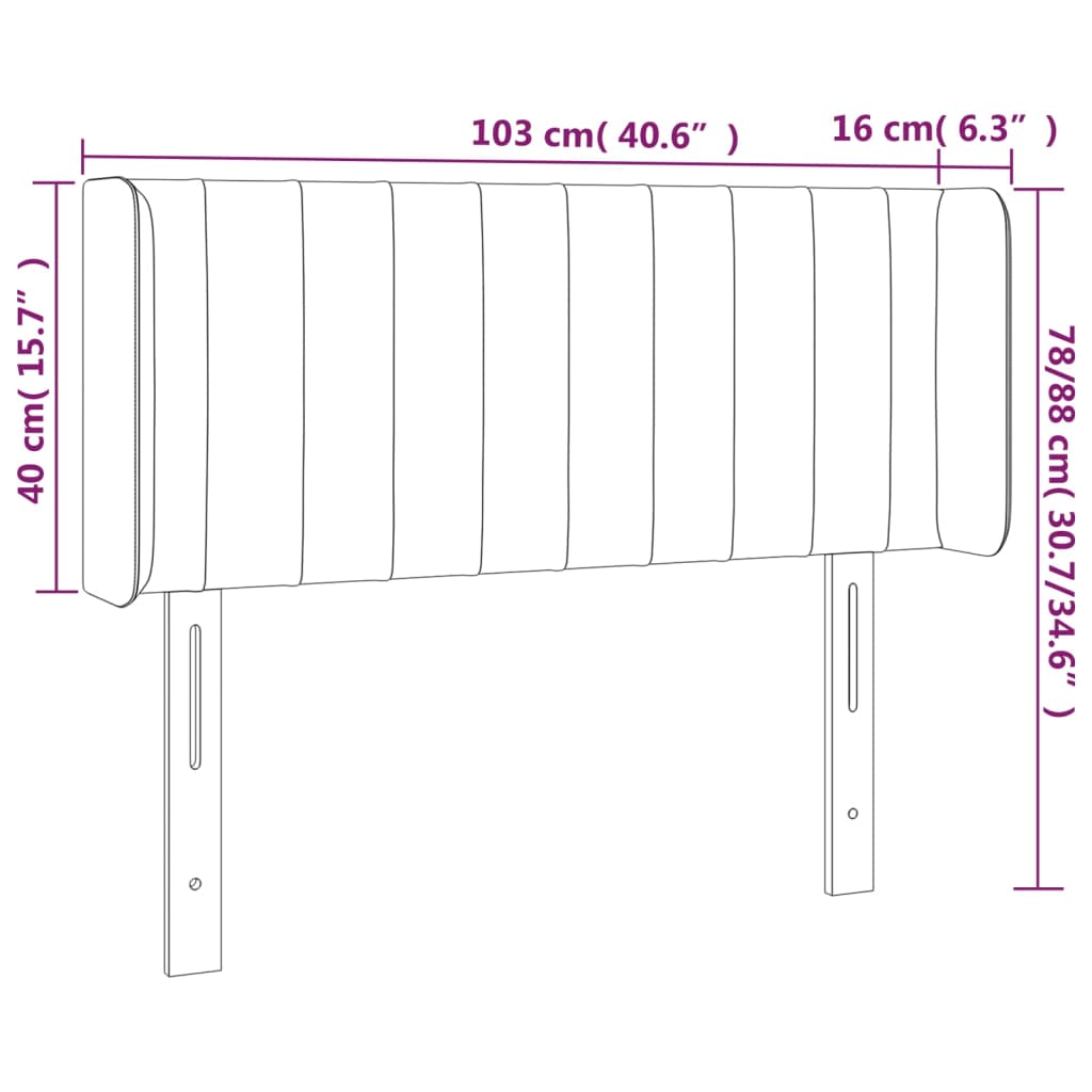 vidaXL Κεφαλάρι με Πτερύγια Taupe 103x16x78/88 εκ. Υφασμάτινο