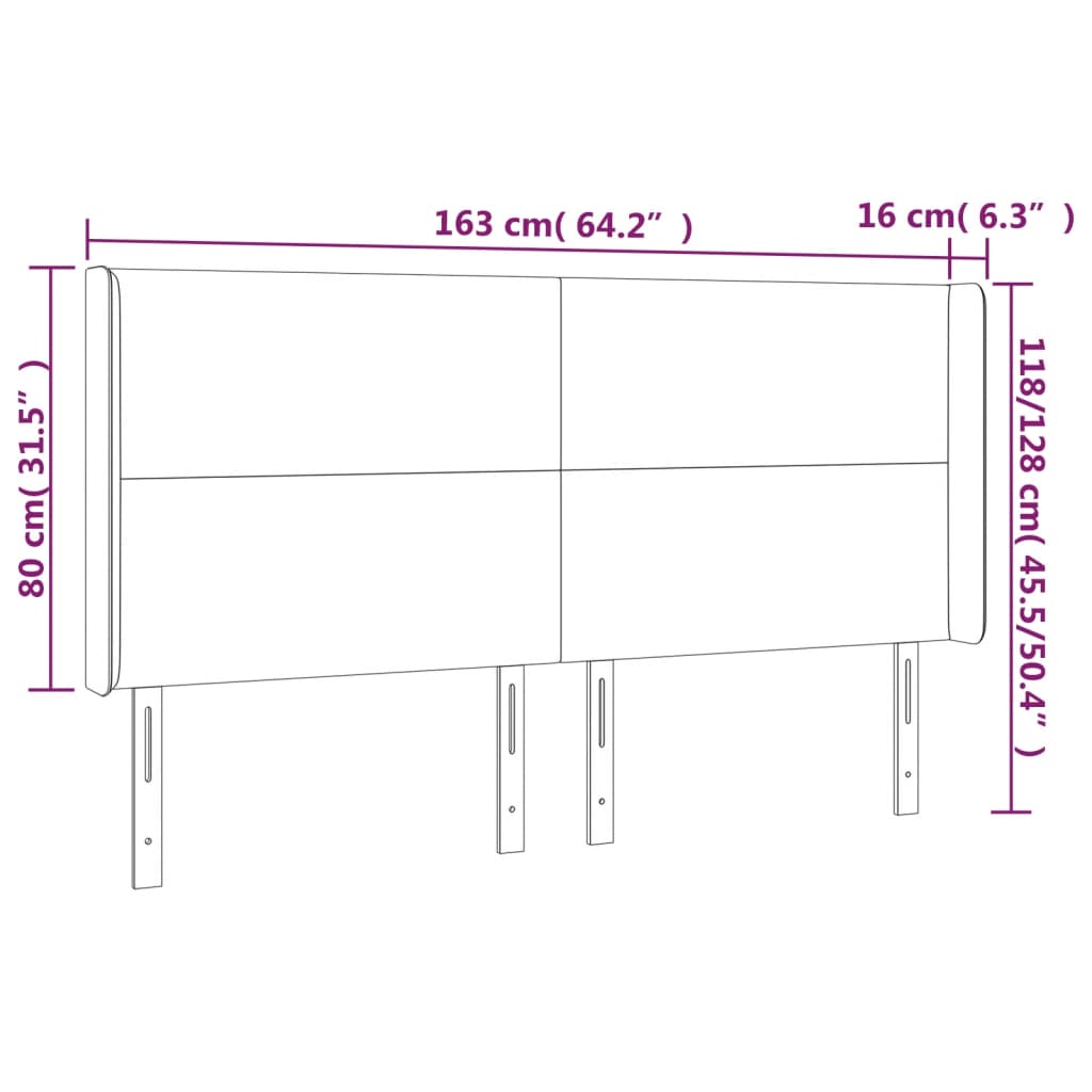 vidaXL Κεφαλάρι με Πτερύγια Πράσινο 163x16x118/128 εκ. Βελούδινο