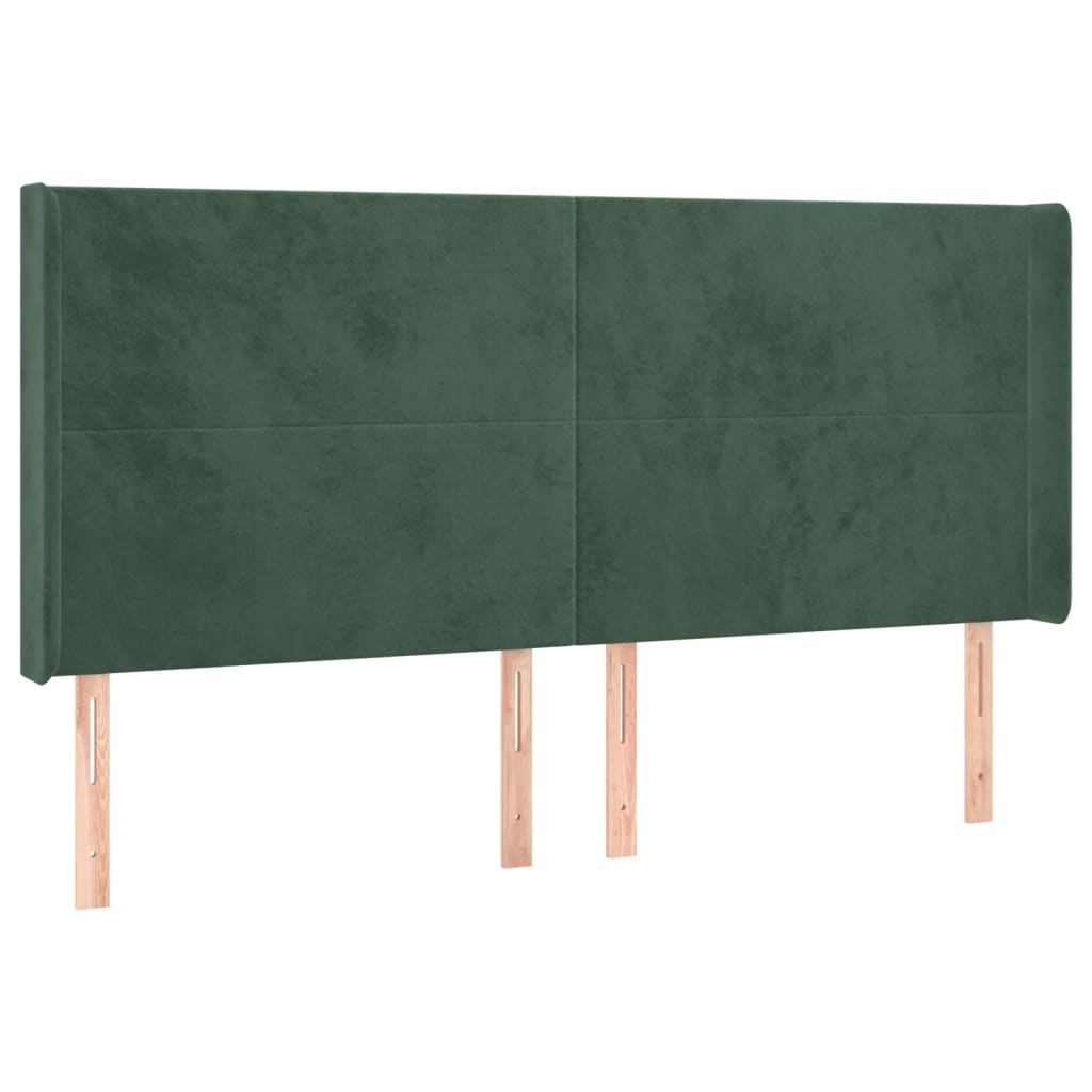 vidaXL Κεφαλάρι με Πτερύγια Πράσινο 183x16x118/128 εκ. Βελούδινο