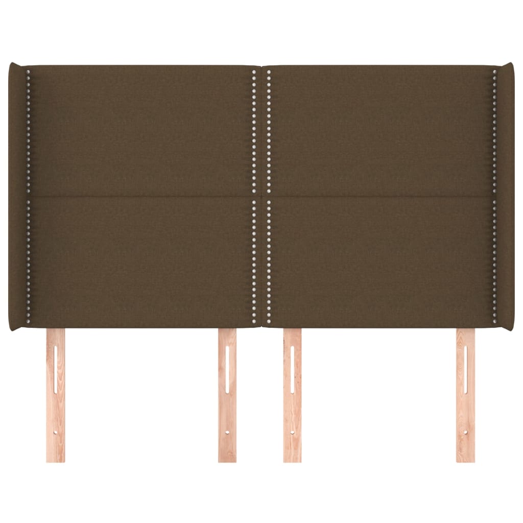 vidaXL Κεφαλάρι με Πτερύγια Σκούρο Καφέ 147x16x118/128 εκ. Υφασμάτινο