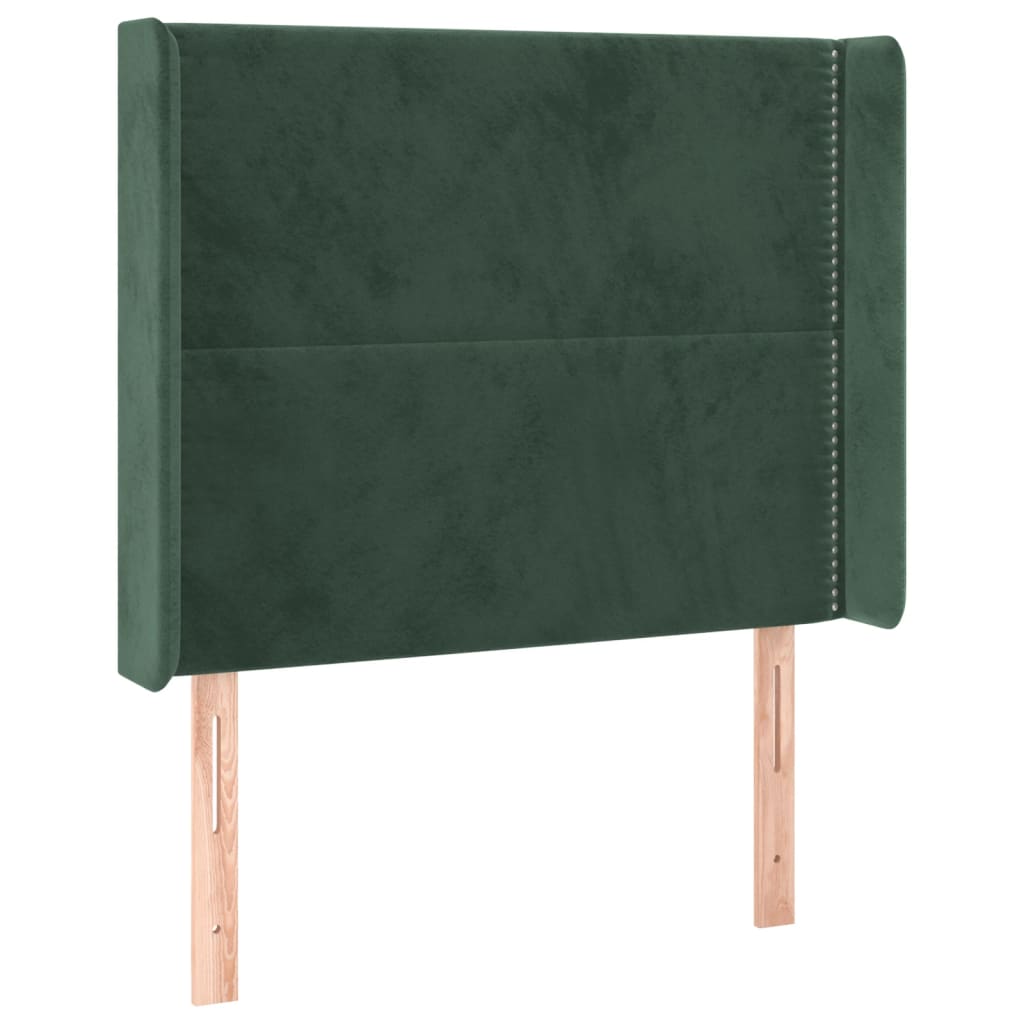 vidaXL Κεφαλάρι με Πτερύγια Πράσινο 93x16x118/128 εκ. Βελούδινο