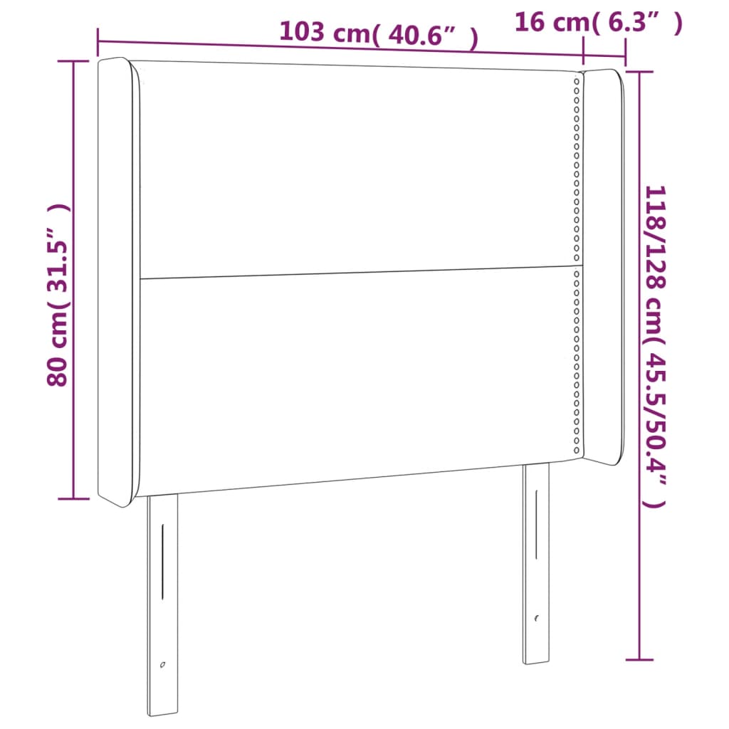 vidaXL Κεφαλάρι με Πτερύγια Πράσινο 103x16x118/128 εκ. Βελούδινο