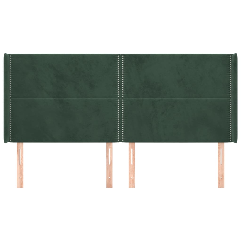 vidaXL Κεφαλάρι με Πτερύγια Πράσινο 163x16x118/128 εκ. Βελούδινο