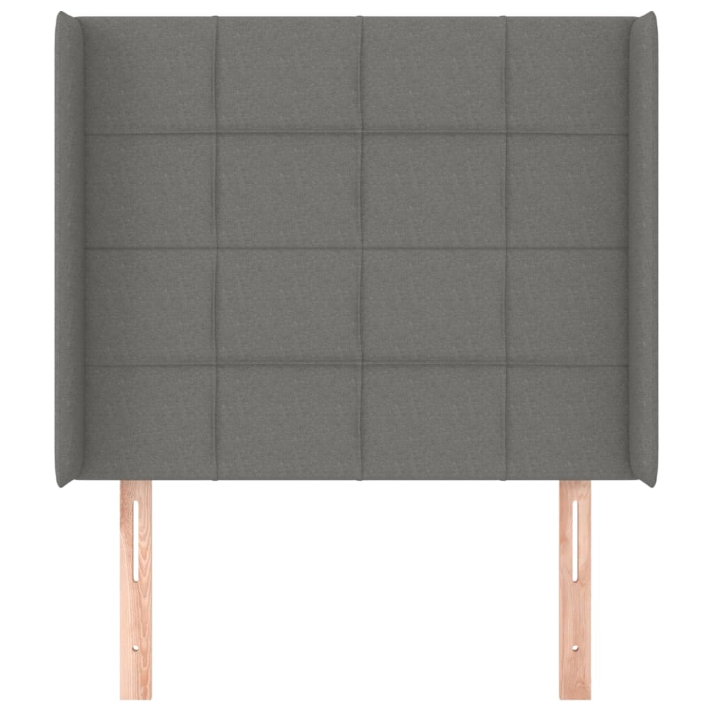 vidaXL Κεφαλάρι με Πτερύγια Σκούρο Γκρι 93x16x118/128 εκ. Υφασμάτινο