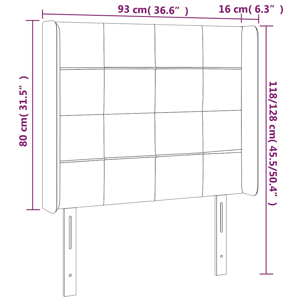 vidaXL Κεφαλάρι με Πτερύγια Μπλε 93x16x118/128 εκ. Υφασμάτινο
