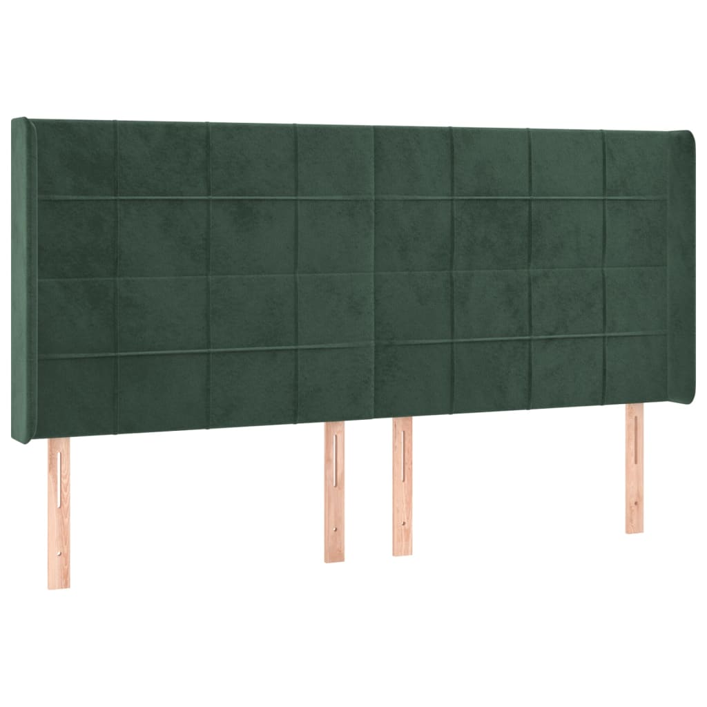 vidaXL Κεφαλάρι με Πτερύγια Πράσινο 163x16x118/128 εκ. Βελούδινο