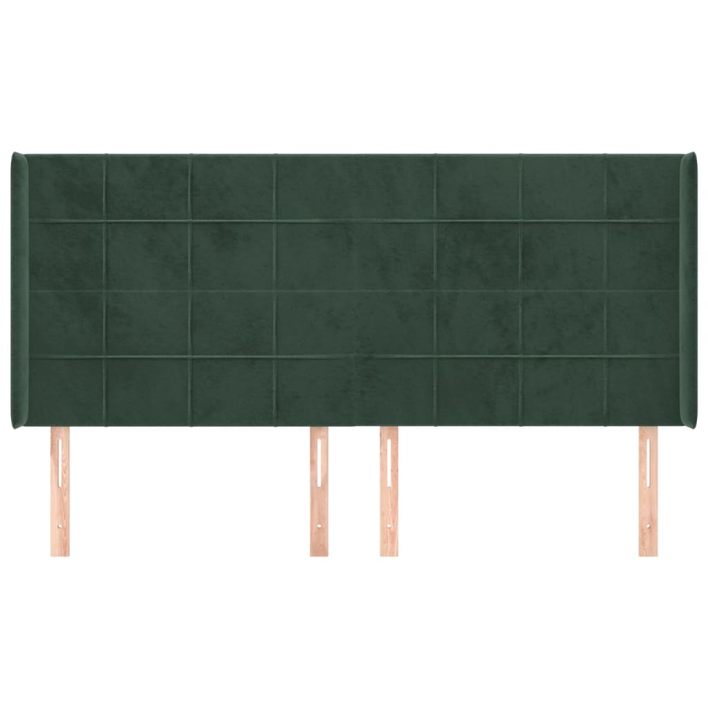 vidaXL Κεφαλάρι με Πτερύγια Πράσινο 163x16x118/128 εκ. Βελούδινο