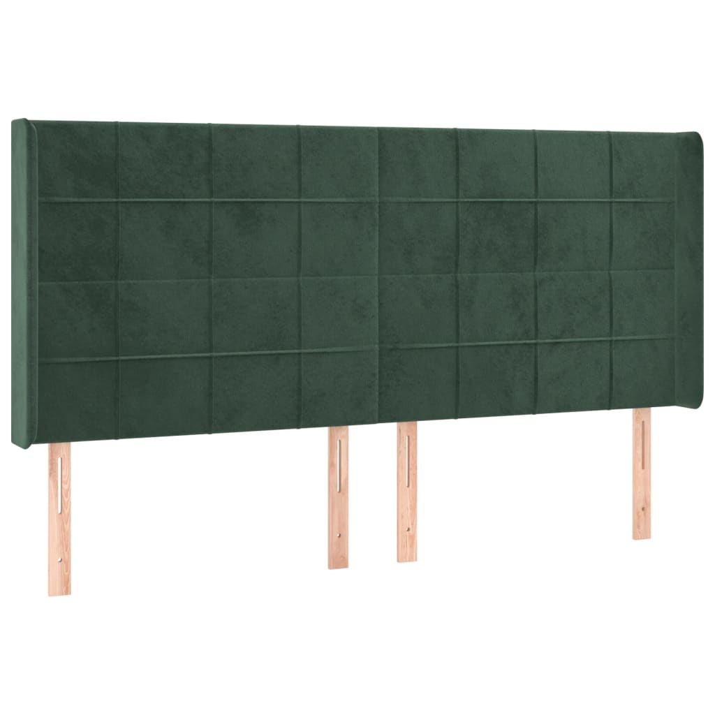 vidaXL Κεφαλάρι με Πτερύγια Πράσινο 183x16x118/128 εκ. Βελούδινο