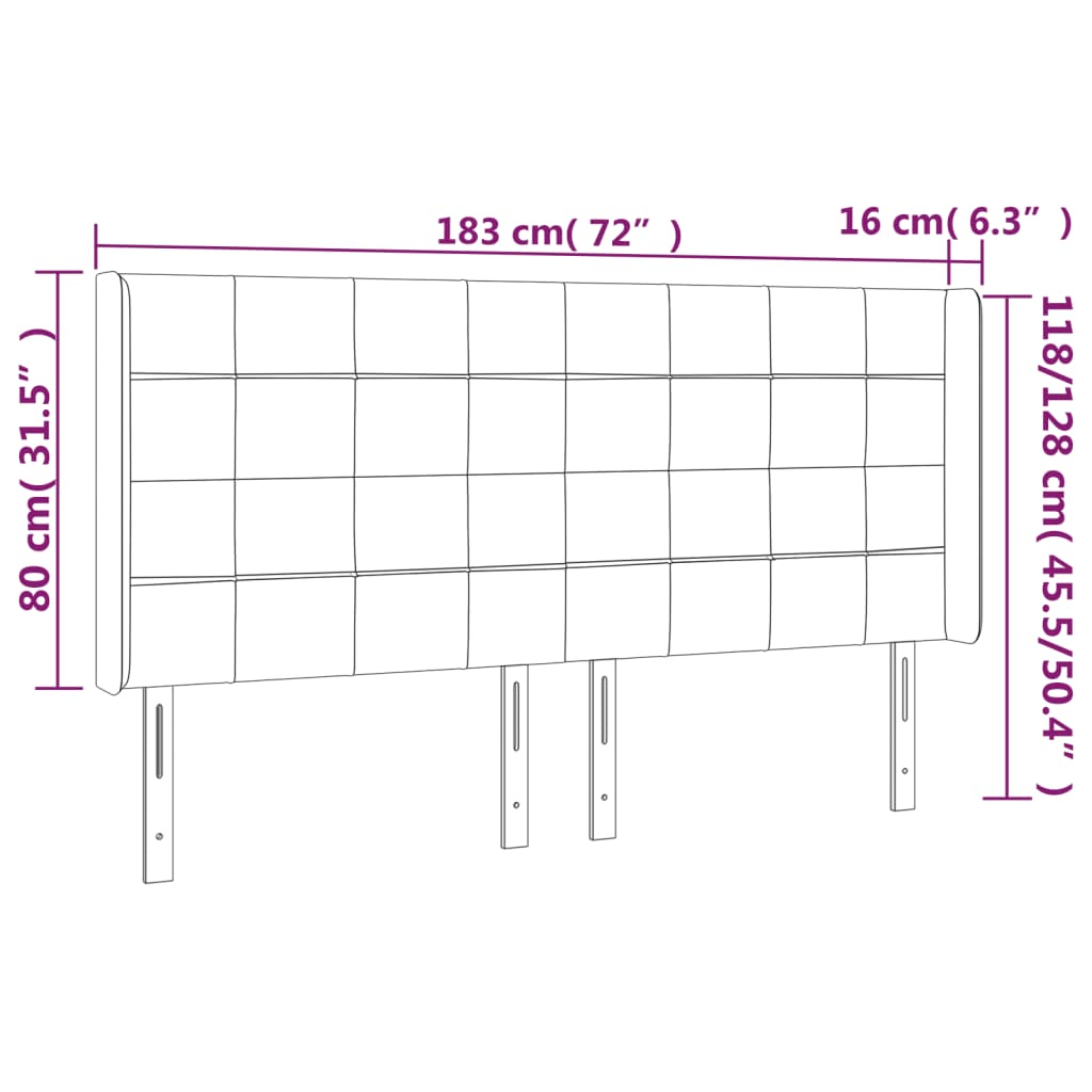 vidaXL Κεφαλάρι με Πτερύγια Πράσινο 183x16x118/128 εκ. Βελούδινο