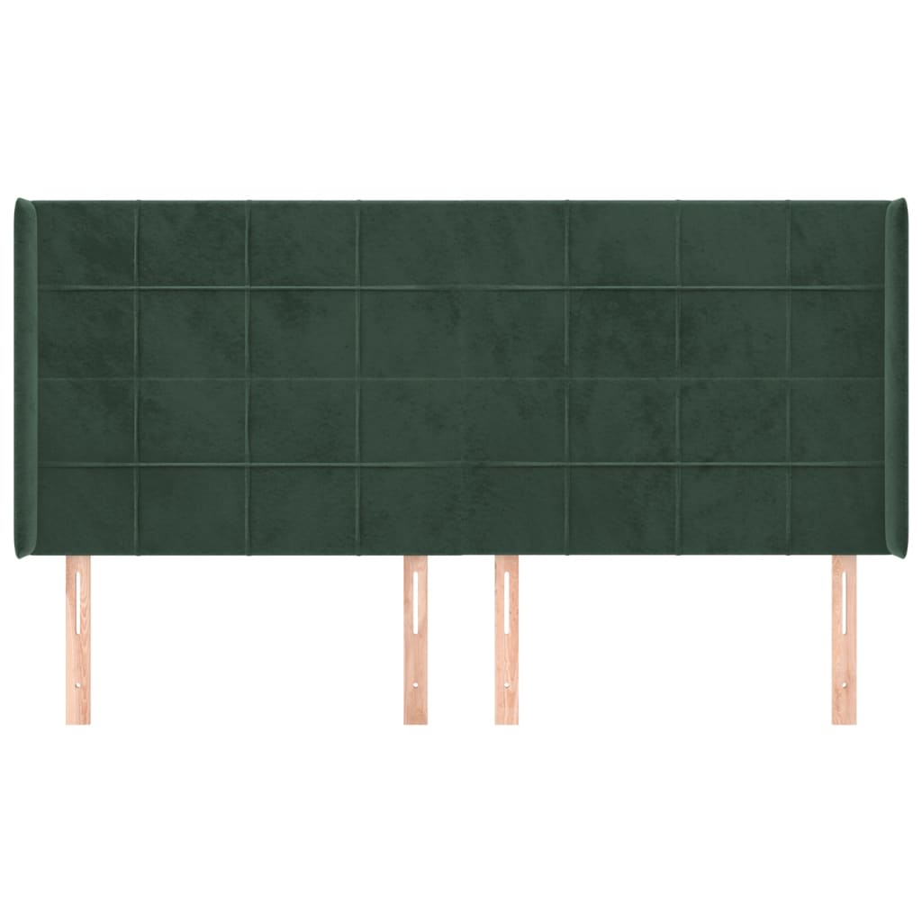 vidaXL Κεφαλάρι με Πτερύγια Πράσινο 203x16x118/128 εκ. Βελούδινο