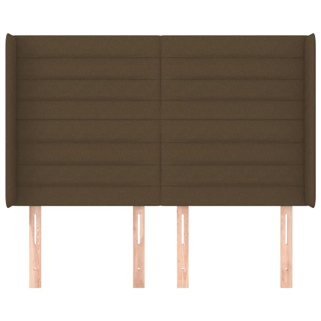 vidaXL Κεφαλάρι με Πτερύγια Σκούρο Καφέ 147x16x118/128 εκ. Υφασμάτινο