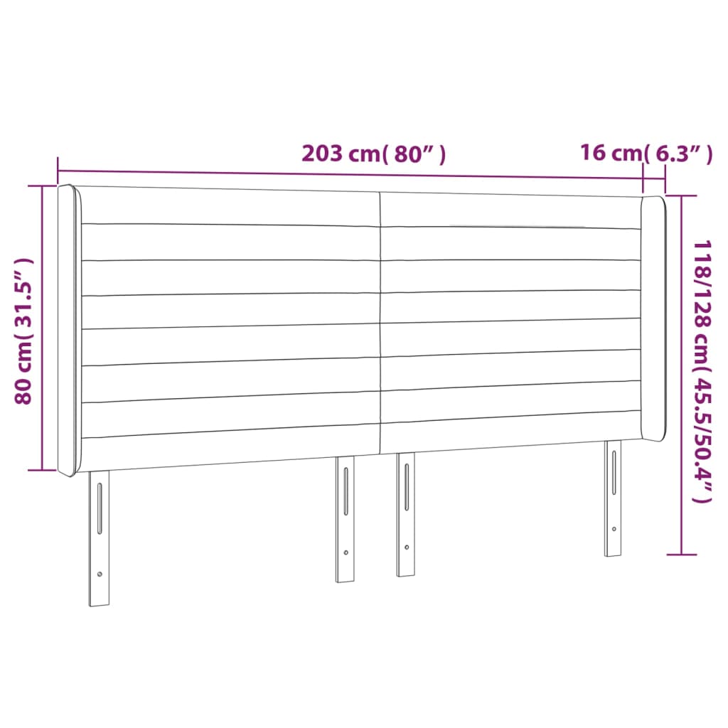 vidaXL Κεφαλάρι με Πτερύγια Taupe 203x16x118/128 εκ. Υφασμάτινο