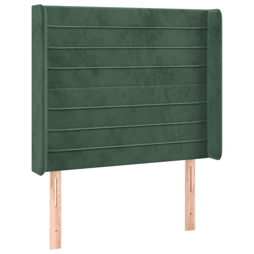 vidaXL Κεφαλάρι με Πτερύγια Πράσινο 93x16x118/128 εκ. Βελούδινο