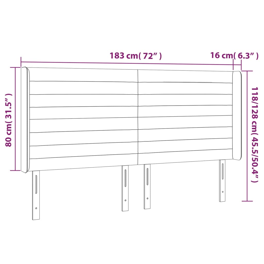 vidaXL Κεφαλάρι με Πτερύγια Πράσινο 183x16x118/128 εκ. Βελούδινο