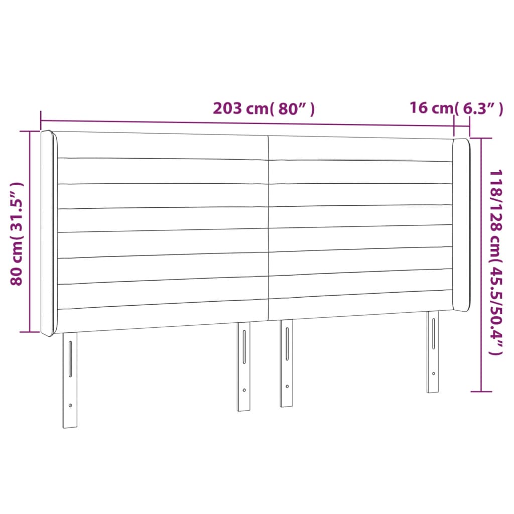 vidaXL Κεφαλάρι με Πτερύγια Πράσινο 203x16x118/128 εκ. Βελούδινο
