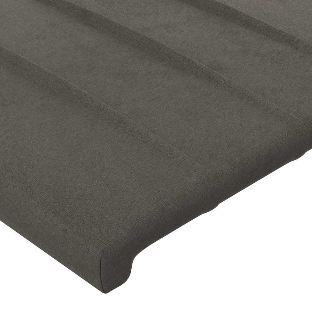 vidaXL Κεφαλάρι με Πτερύγια Σκούρο Γκρι 83x16x118/128εκ.Βελούδινο