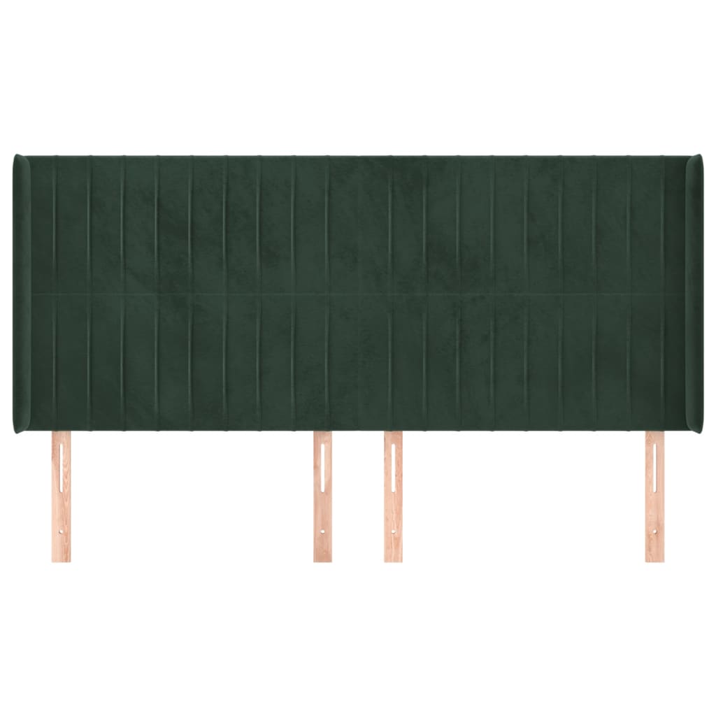 vidaXL Κεφαλάρι με Πτερύγια Πράσινο 183x16x118/128 εκ. Βελούδινο