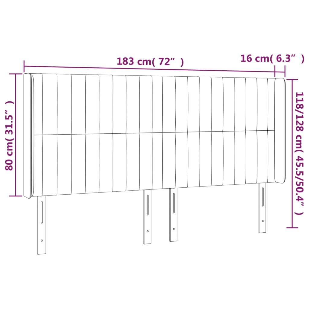 vidaXL Κεφαλάρι με Πτερύγια Πράσινο 183x16x118/128 εκ. Βελούδινο
