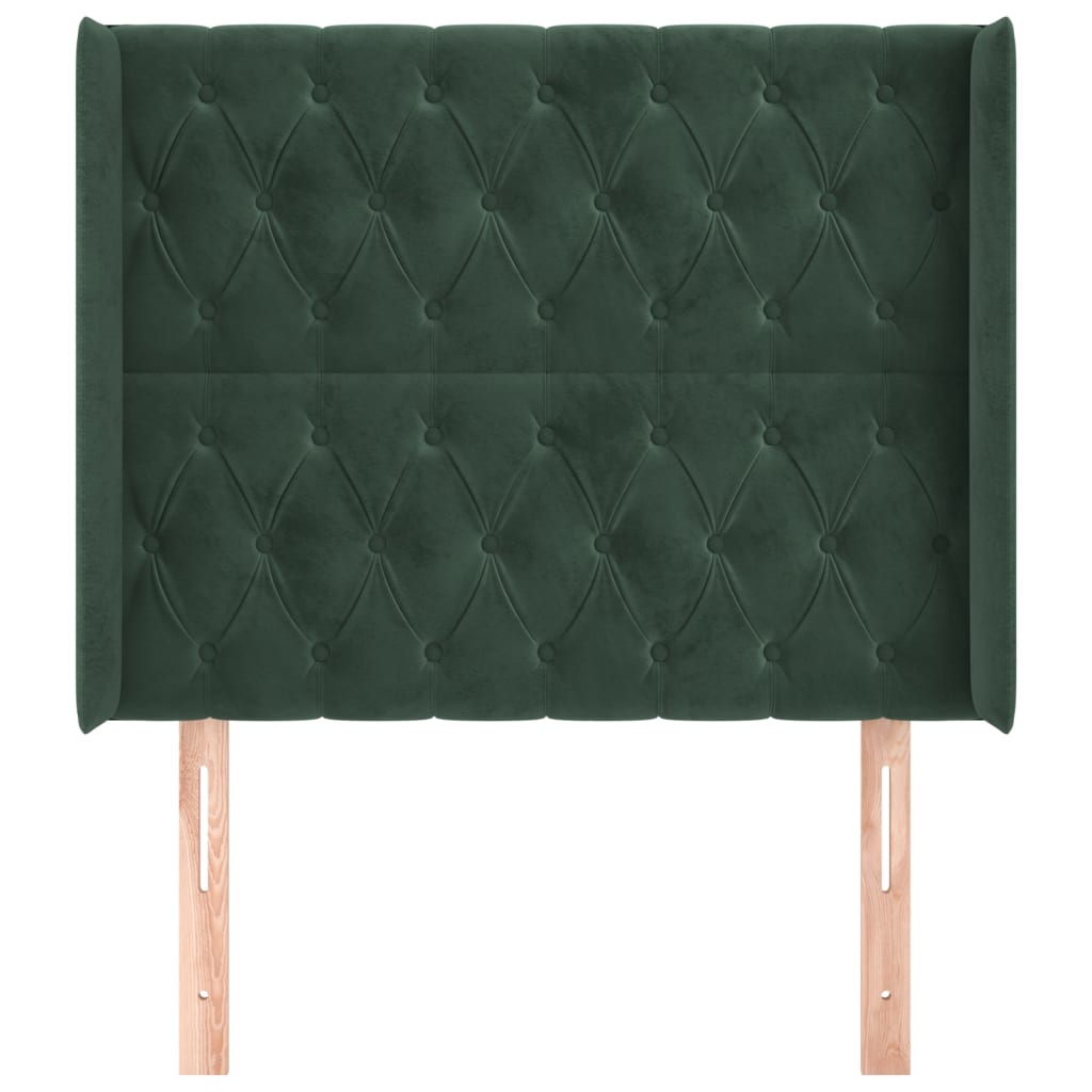 vidaXL Κεφαλάρι με Πτερύγια Πράσινο 93x16x118/128 εκ. Βελούδινο