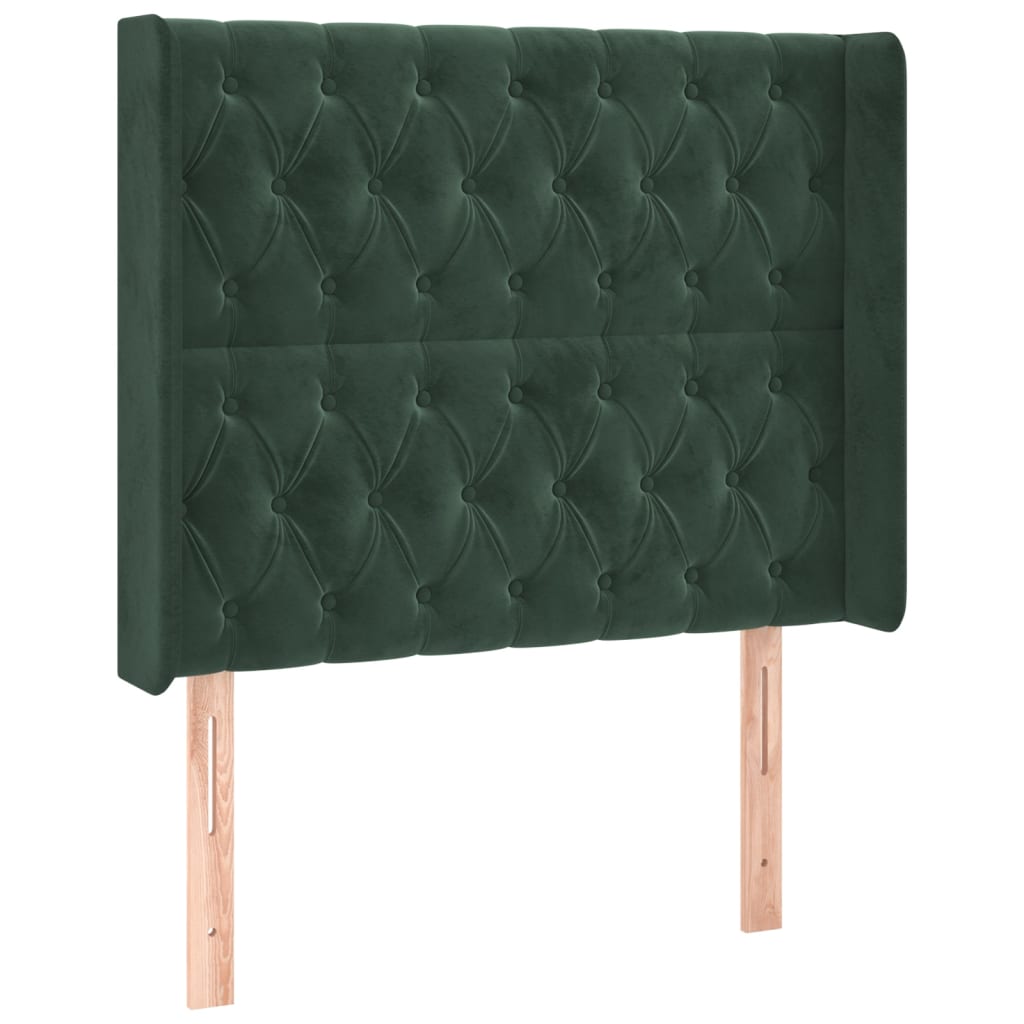 vidaXL Κεφαλάρι με Πτερύγια Πράσινο 103x16x118/128 εκ. Βελούδινο