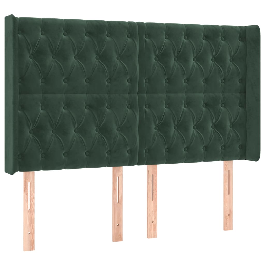 vidaXL Κεφαλάρι με Πτερύγια Πράσινο 147x16x118/128 εκ. Βελούδινο