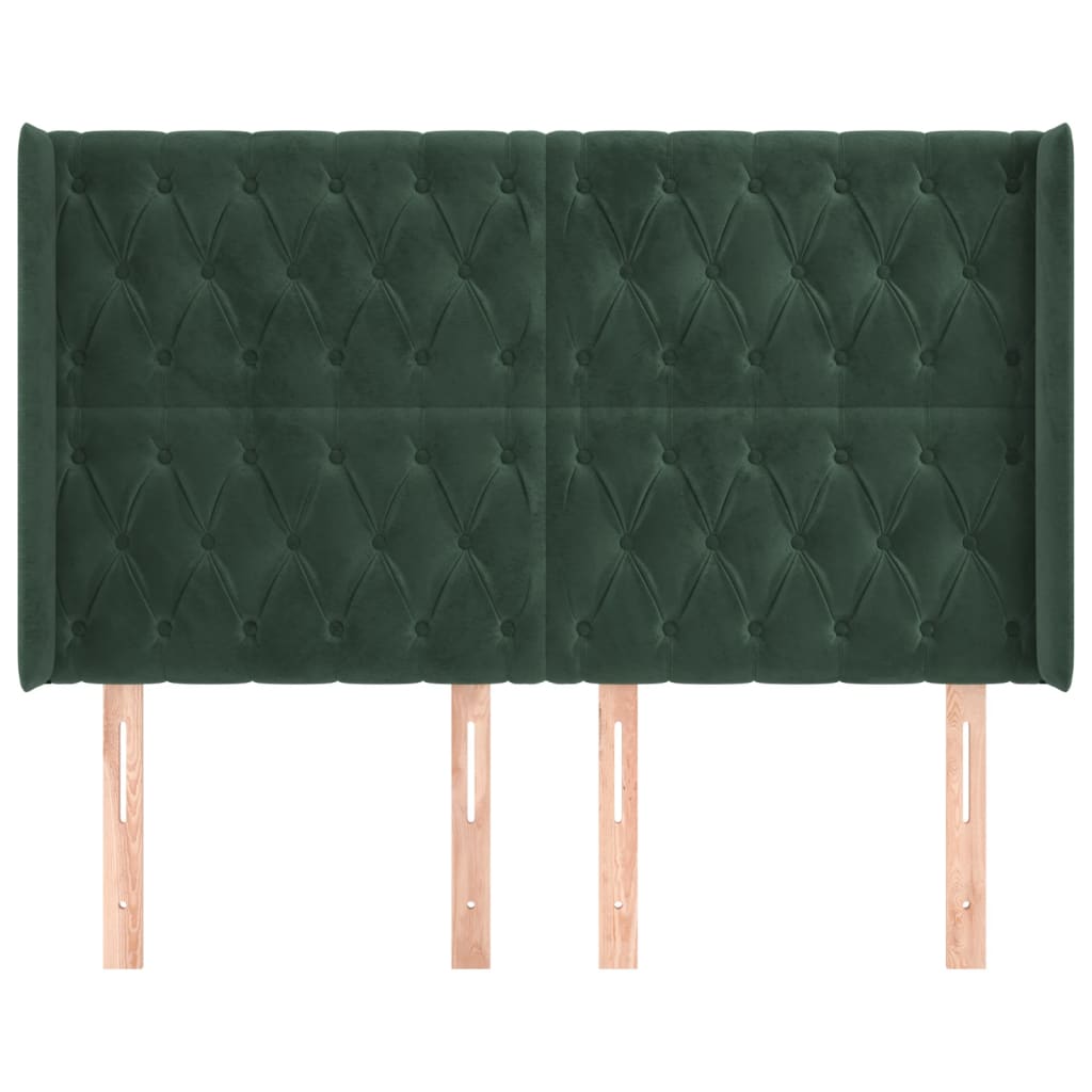 vidaXL Κεφαλάρι με Πτερύγια Πράσινο 163x16x118/128 εκ. Βελούδινο