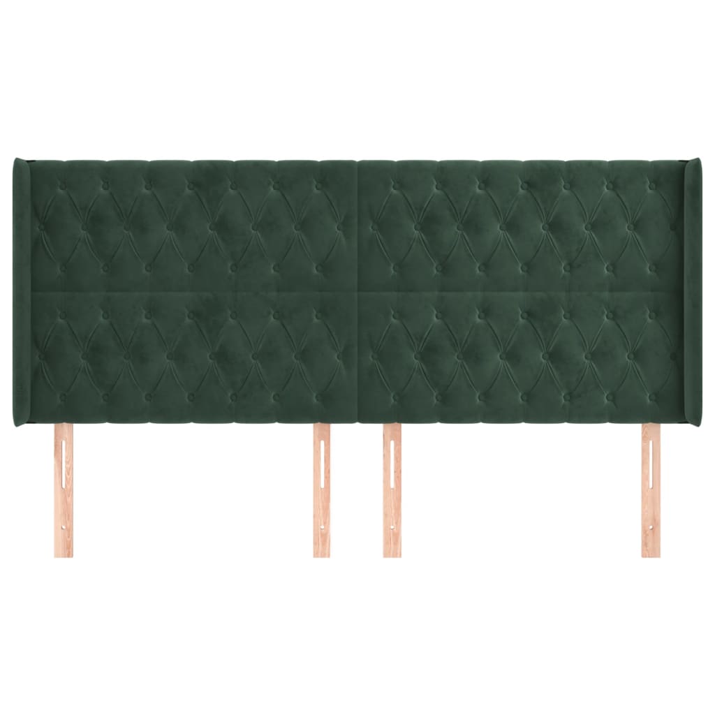 vidaXL Κεφαλάρι με Πτερύγια Πράσινο 183x16x118/128 εκ. Βελούδινο