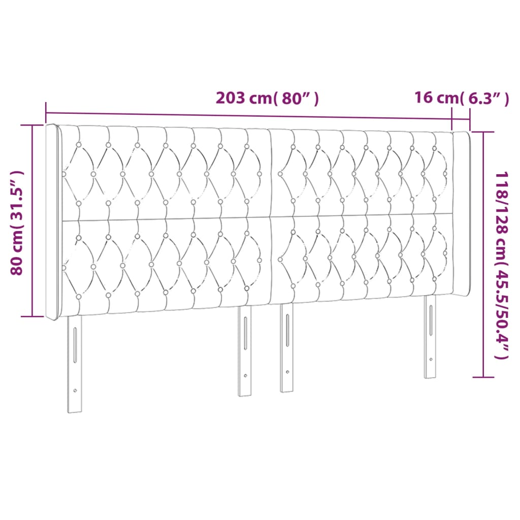 vidaXL Κεφαλάρι με Πτερύγια Πράσινο 203x16x118/128 εκ. Βελούδινο