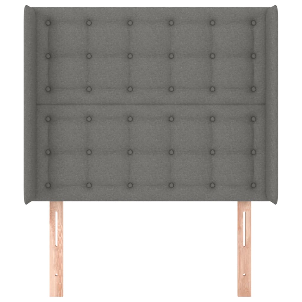 vidaXL Κεφαλάρι με Πτερύγια Σκούρο Γκρι 93x16x118/128 εκ. Υφασμάτινο