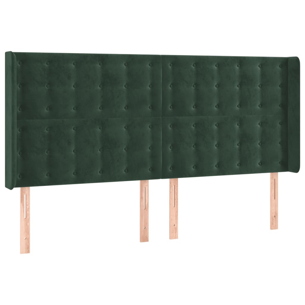 vidaXL Κεφαλάρι με Πτερύγια Πράσινο 183x16x118/128 εκ. Βελούδινο