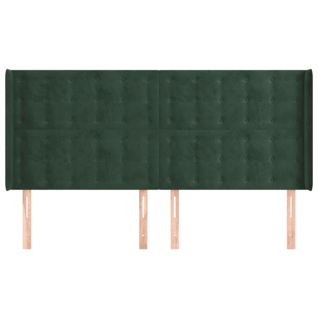 vidaXL Κεφαλάρι με Πτερύγια Πράσινο 183x16x118/128 εκ. Βελούδινο