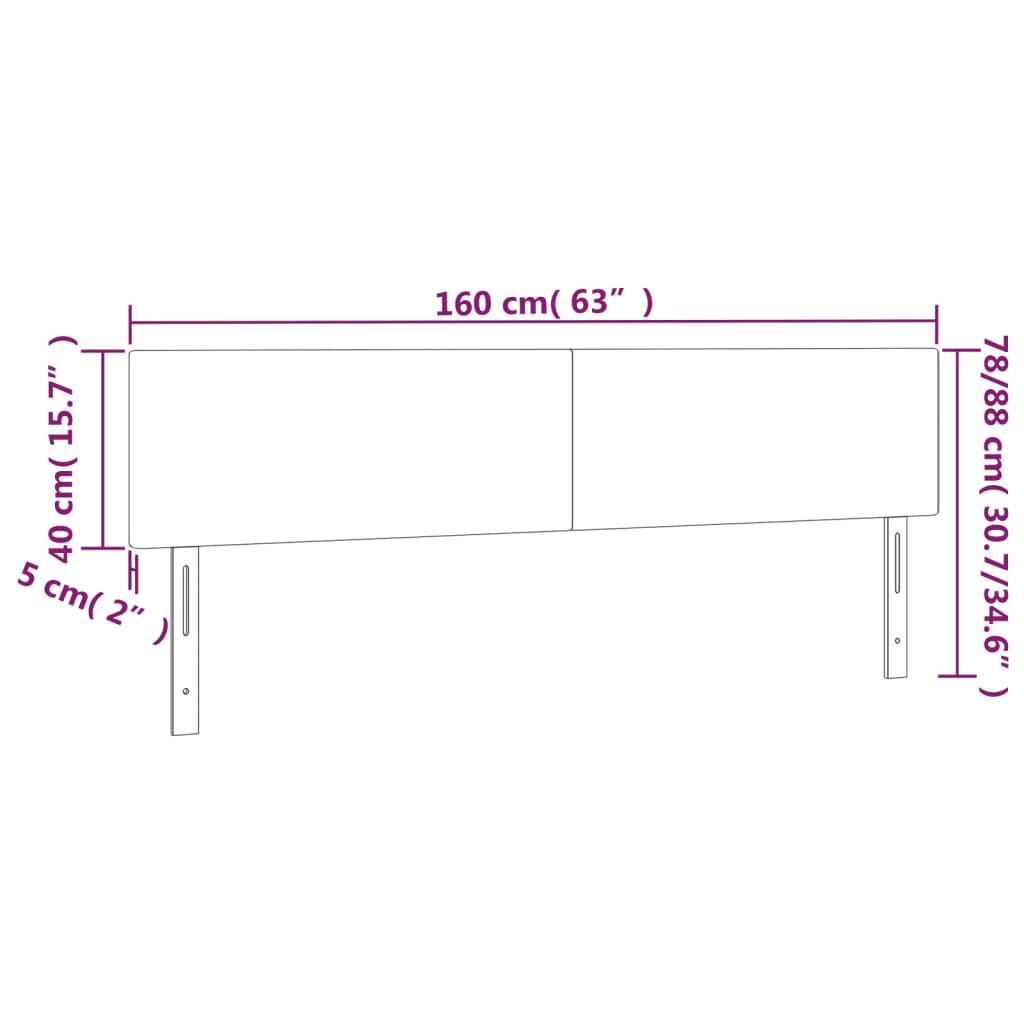 vidaXL Κεφαλάρι Κρεβατιού LED Σκούρο Γκρι 160x5x78/88 εκ. Υφασμάτινο