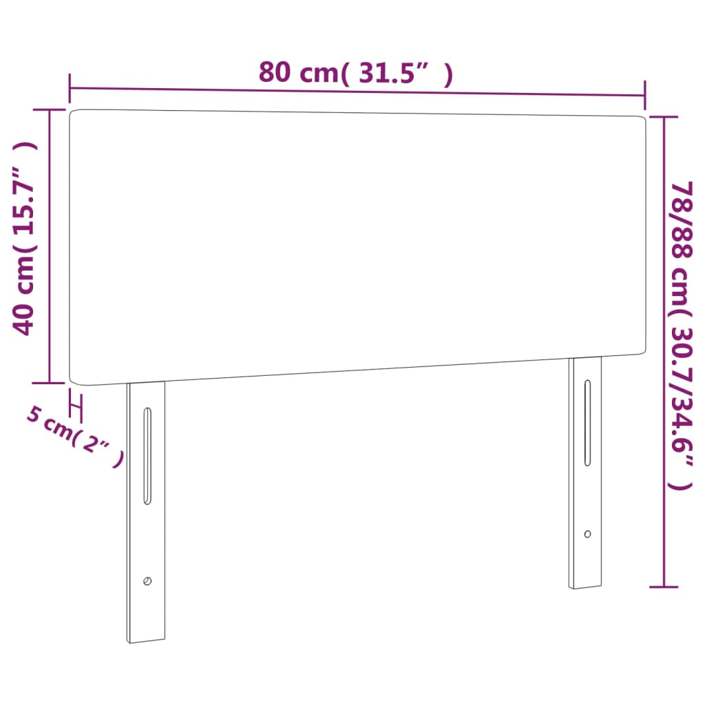 vidaXL Κεφαλάρι Κρεβατιού LED Κρεμ 80x5x78/88 εκ. από Συνθετικό Δέρμα